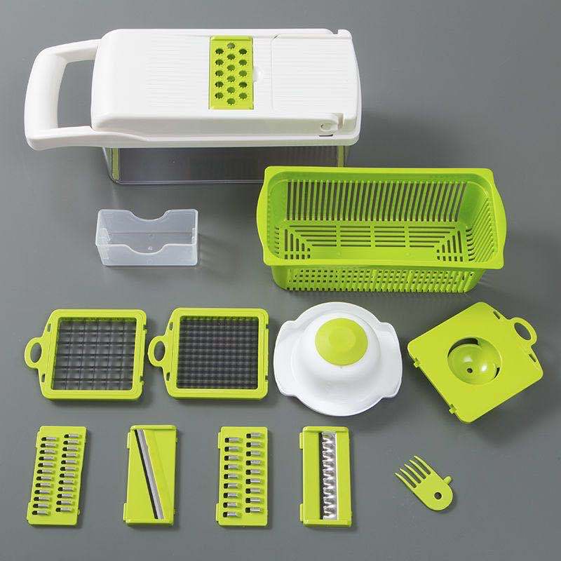 Green Plastic Multifunctional Vegetable Cutter, For Home