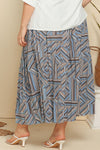 Plus Size Geometric Pleated Skirt