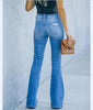 New Women's Denim Trousers With Ripped Holes And Washed Thin