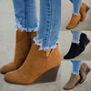 Flat Wedge Heel Short Boots Women's Retro Mal  Boots Large Size Women's Shoes - Verzatil 