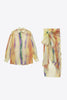 Tie-Dye Long Sleeve Shirt and Tied Skirt Set