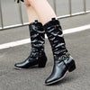 Belt buckle boots with thick heels - Women's Shoes - Verzatil 