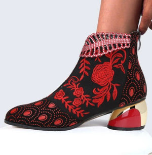 Martin women's short boots with thick heels -Women's Shoes - Verzatil 