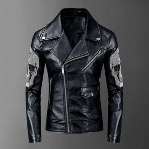 Autumn and winter punk rock motorcycle rivet Leather coat JACKET - Verzatil 