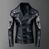 Autumn and winter punk rock motorcycle rivet Leather coat JACKET - Verzatil 