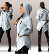 Winter Women Hoodies Sweatshirts Letter Print Plus Zipper Irregular Top Sportswear - Verzatil 