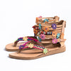 Leather Ethnic style beaded petal sandals - Women's shoes - Verzatil 