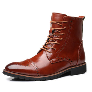 Plus size British style men's boots leather boots men's shoes - Boots Shoes - Verzatil 