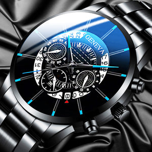 Geneva Steel band calendar quartz watch - Verzatil 