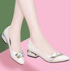 Women's Square-heel Pointed Pump Patent Leather Shoes - Women's shoes - Verzatil 
