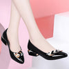 Women's Square-heel Pointed Pump Patent Leather Shoes - Women's shoes - Verzatil 