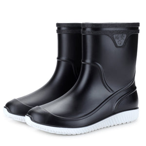 Men's Mid-Tube Rain Boots Thickened Plastic Water Shoes - Verzatil 