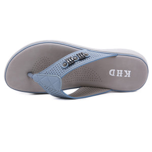 Women's Shoes Comfortable Wedge Heel Velcro Metal Slippers - Women's shoes - Verzatil 