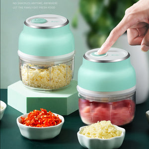 Portable Electric Mini Garlic Cutter Masher Vegetable Fruit Meat Food Chopper Grinder - Verzatil 