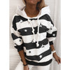 Striped Five-pointed Star Ladies Thin Sweater - Verzatil 