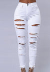 High Quality Women Casual Hole Jeans High Waist Skinny  Ripped Sexy - Women's Bottom - Verzatil 