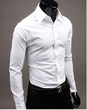 Business Men's White Shirt Dress - Verzatil 