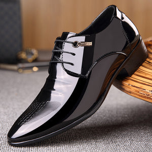 Men's Business Suits Black Patent Leather Shoes - Verzatil 