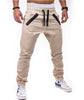 Double zipper striped beam pants overalls