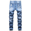 Straight Dark Blue Ripped Jeans - Verzatil 