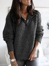 Zip pullover long sleeve sweater sweater coat - Verzatil 