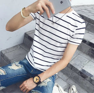 Casual striped Men's T-shirt - Verzatil 