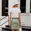 Leather short skirt solid color - Women's Bottom - Verzatil 