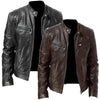 Pu Leather Collar Slim Leather JACKET - Verzatil 