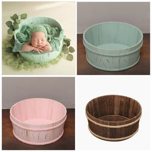 Newborn Wooden Photography Props Round Basket Posing Studio Baby Photography - Verzatil 
