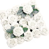 Artificial Flowers White Roses 50pcs Real Looking Fake Roses - Verzatil 