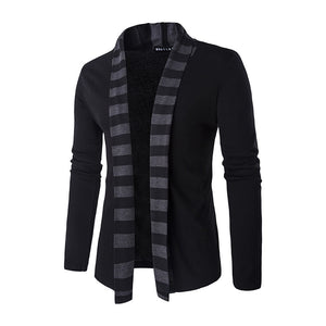 Men's Fashion Trendy Color Contrast Striped Stitching SWEATER JACKET - Verzatil 