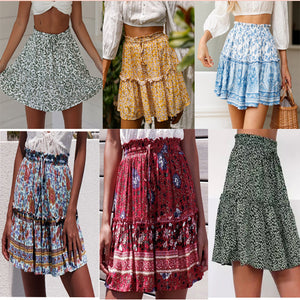 Women's high waist ruffle floral skirt -  Women's Bottom - Verzatil 