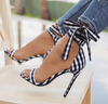 Toe high-heeled ankle straps with large bow sandals - Women's shoes - Verzatil 
