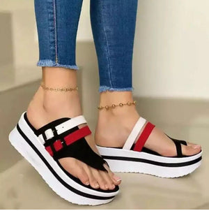 Fashion Slippers With Platform Toe Belt Buckle - Women's shoes - Verzatil 