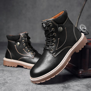 High-top Martin Leather Boots Shoes - Verzatil 