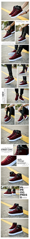 Chain canvas shoes high-top casual Shoes sneakers - Verzatil 