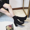 New lady's short boots with warm heel and thick heel suede - Women's Shoes - Verzatil 