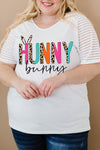 Plus Size HUNNY BUNNY Graphic Striped Tee