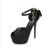 Super high heel waterproof platform silk back with bow - Women's shoes - Verzatil 
