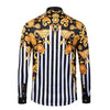 High-end Gold Flower Carved Print Men's Long-sleeved Shirt - Verzatil 
