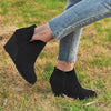 Flat Wedge Heel Short Boots Women's Retro Mal  Boots Large Size Women's Shoes - Verzatil 