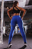 High waist solid color cross-border striped stretch yoga pants fitness - Verzatil 