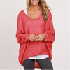 Sweater loose women's solid color T-shirt multi-color knitting - Verzatil 
