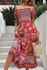 Floral Off-Shoulder Smocked Midi Dress