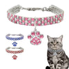 Diamond Inlaid Pet Cat Collar Pets Shiny Crystal Elastic cats Collars Footprints Accessories For Kitten Dog Collar Cat Necklace - Verzatil 