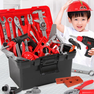 54PCS Kids Tool Toy Sets Construction Toolbox Pretend Toys With Electric Drill - Verzatil 