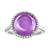 Silver 925 fashion ladies ring. Amethyst and 1/3ct brilliant stones. - Verzatil 