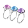 Silver 925 fashion ladies ring. Amethyst and 1/3ct brilliant stones. - Verzatil 