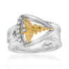 Silver 925 & 14k yellow gold unisex ring. Contain 5/8 ctw diamonds. - Verzatil 