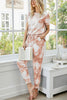 Tie-Dye Round Neck Short Sleeve Top and Pants Lounge Set